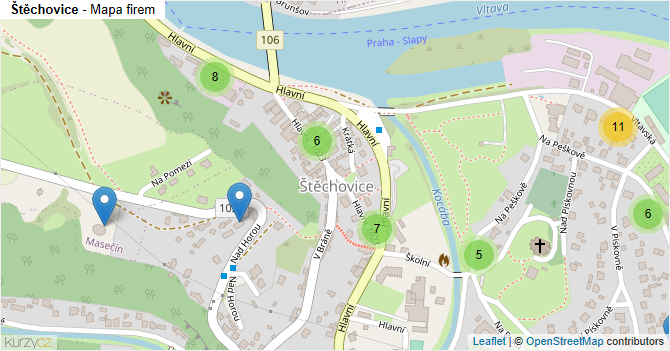 Štěchovice - mapa firem