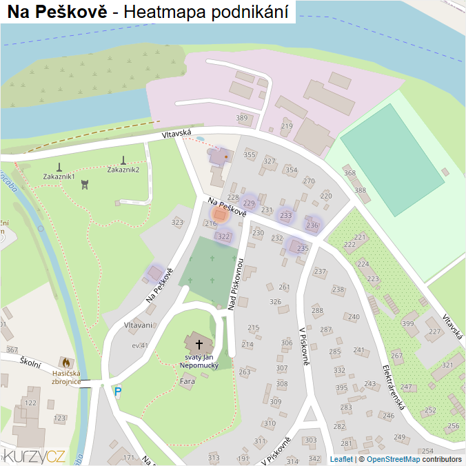 Mapa Na Peškově - Firmy v ulici.