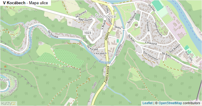 V Kocábech - mapa ulice