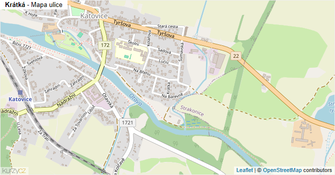 Krátká - mapa ulice