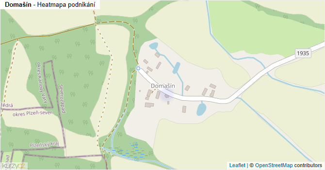 Domašín - mapa podnikání