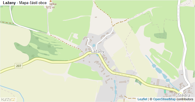 Lažany - mapa části obce