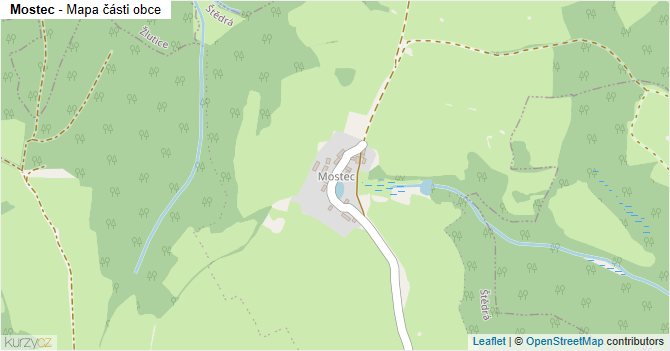 Mostec - mapa části obce
