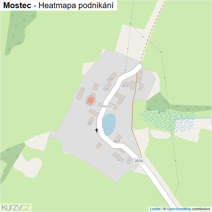 Mapa Mostec - Firmy v části obce.