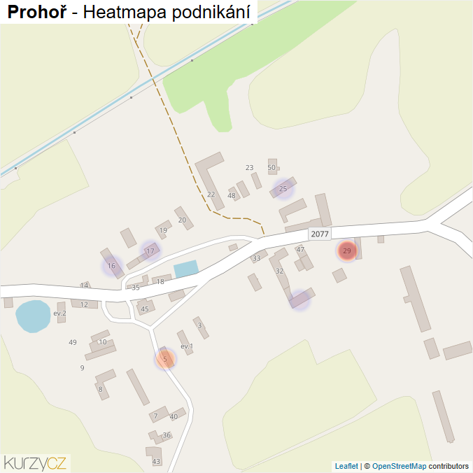 Mapa Prohoř - Firmy v části obce.