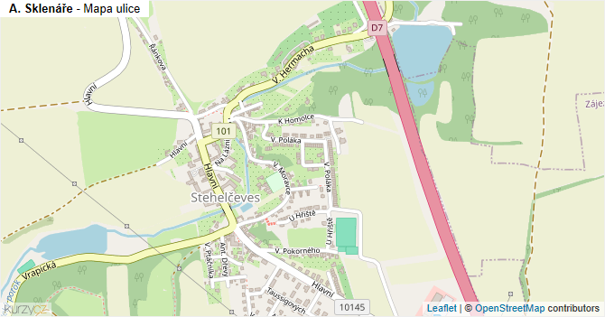 A. Sklenáře - mapa ulice