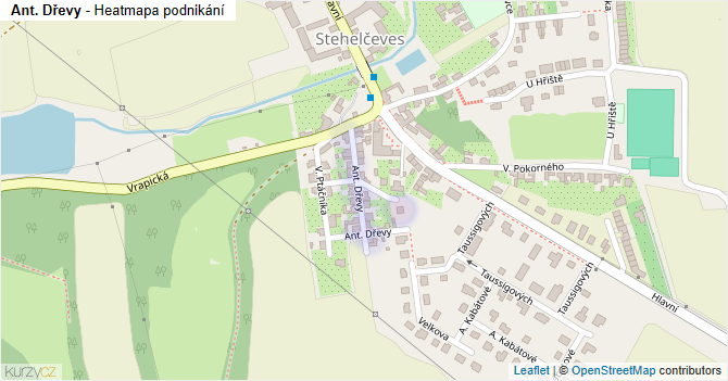 Ant. Dřevy - mapa podnikání