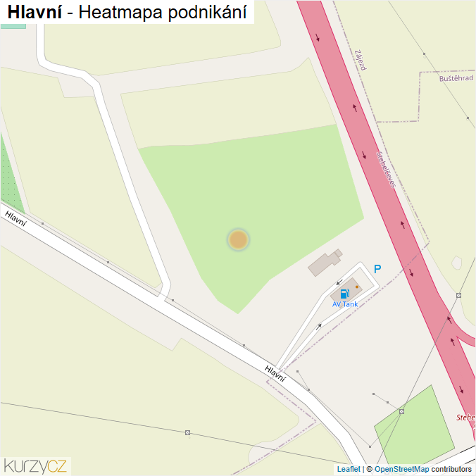 Mapa Hlavní - Firmy v ulici.