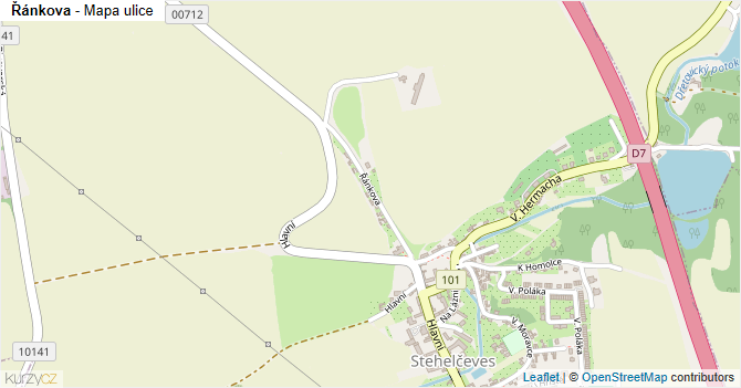 Řánkova - mapa ulice