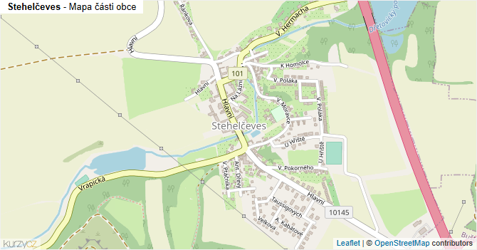 Stehelčeves - mapa části obce