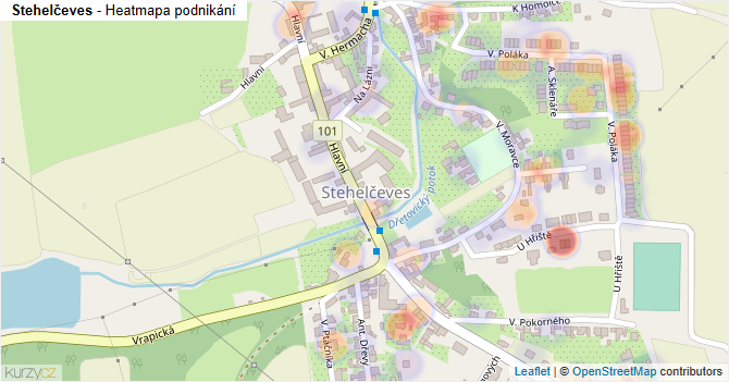 Stehelčeves - mapa podnikání