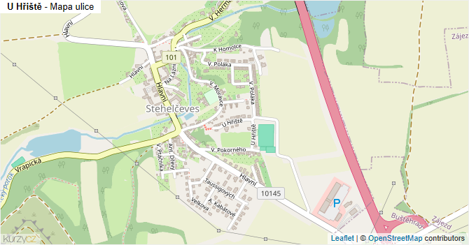 U Hřiště - mapa ulice