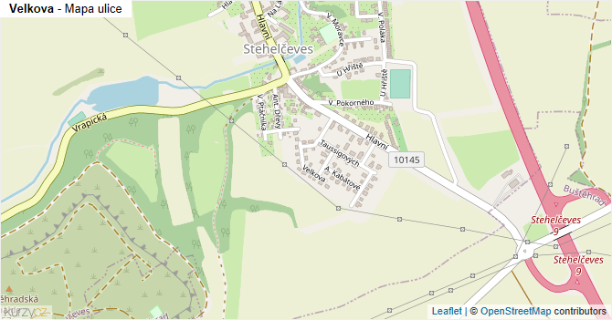 Velkova - mapa ulice