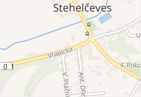 Vrapická v obci Stehelčeves - mapa ulice