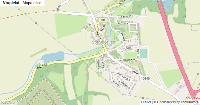 Vrapická - mapa ulice