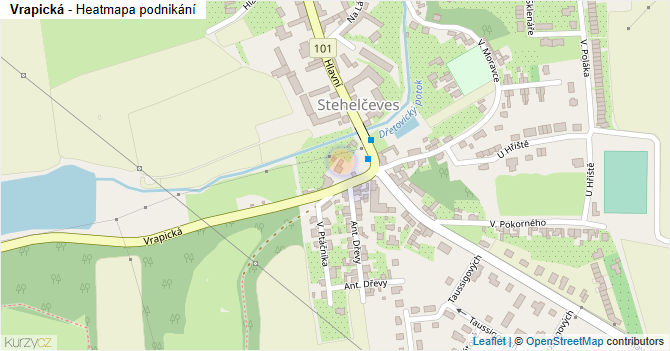 Vrapická - mapa podnikání