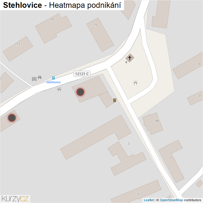 Mapa Stehlovice - Firmy v obci.