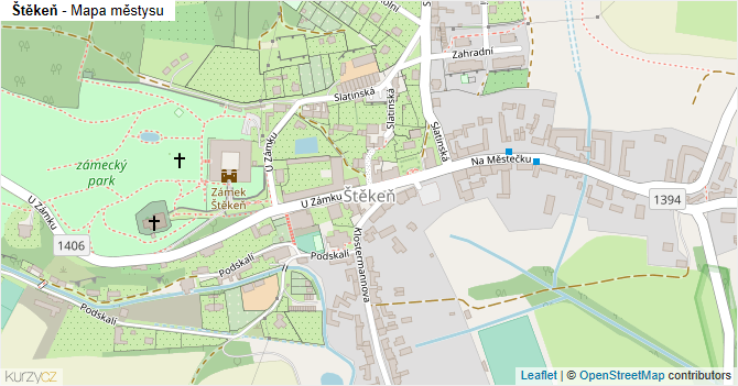 Štěkeň - mapa městysu