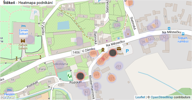 Štěkeň - mapa podnikání