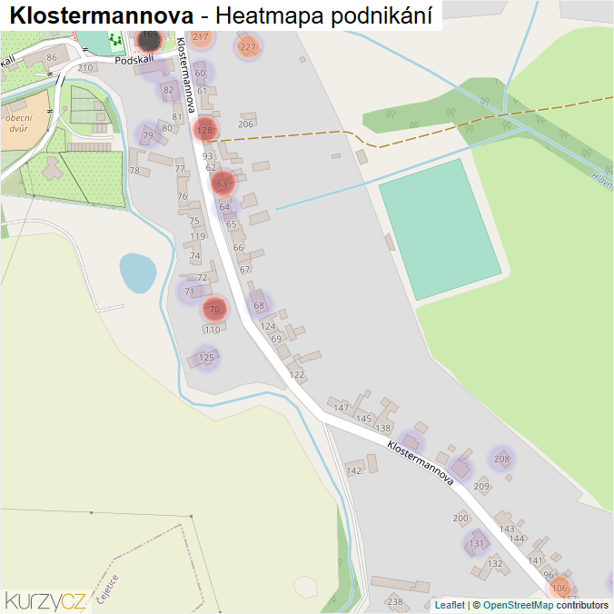Mapa Klostermannova - Firmy v ulici.