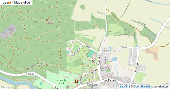 Lesní - mapa ulice