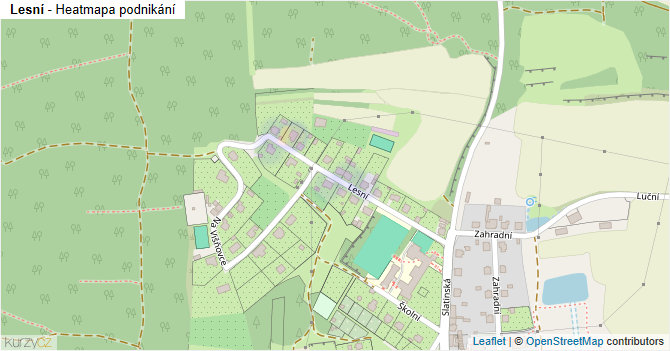 Lesní - mapa podnikání