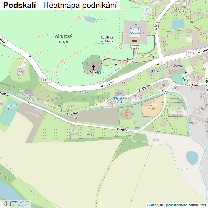 Mapa Podskalí - Firmy v ulici.