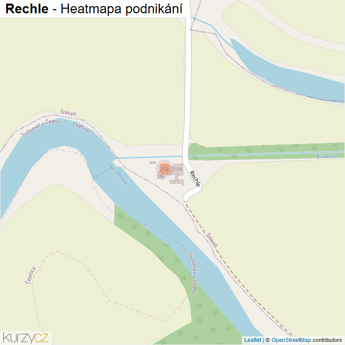 Mapa Rechle - Firmy v ulici.