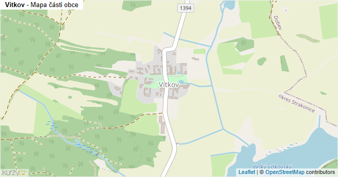 Vítkov - mapa části obce