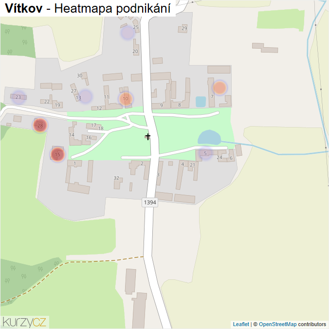 Mapa Vítkov - Firmy v části obce.