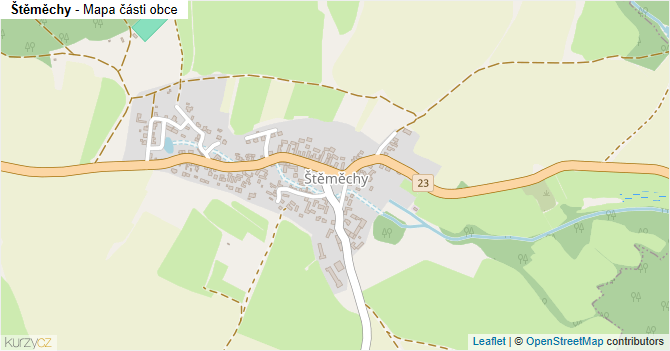 Štěměchy - mapa části obce