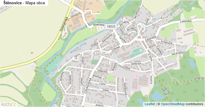 Štěnovice - mapa obce
