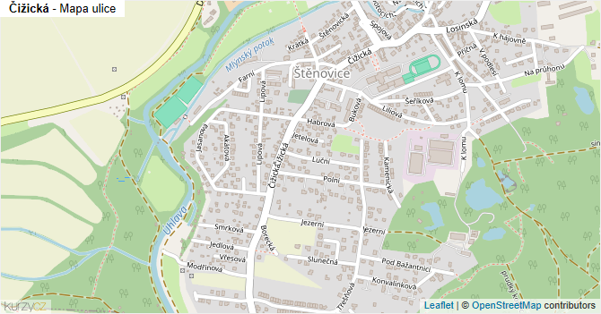 Čižická - mapa ulice