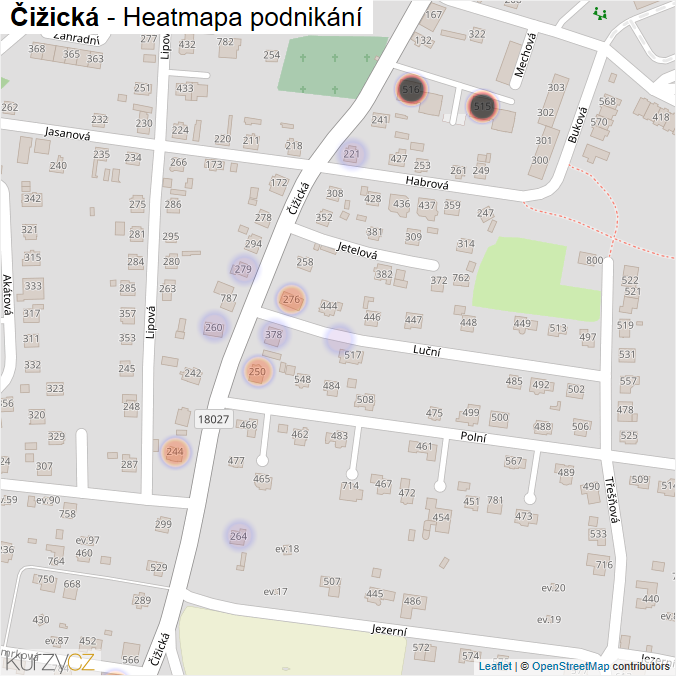 Mapa Čižická - Firmy v ulici.