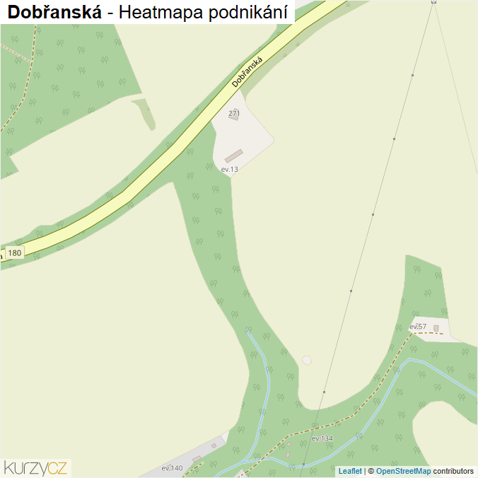 Mapa Dobřanská - Firmy v ulici.