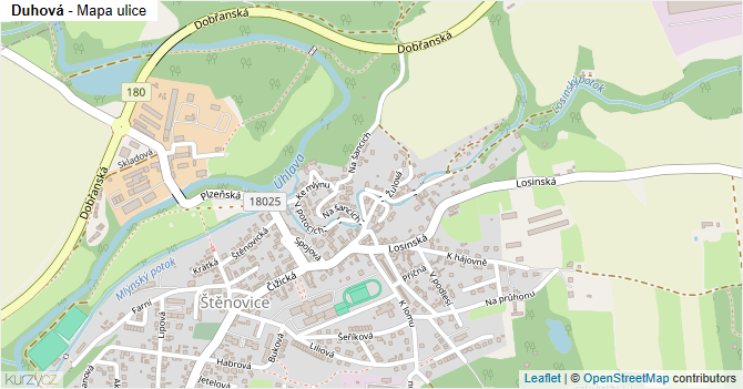 Duhová - mapa ulice