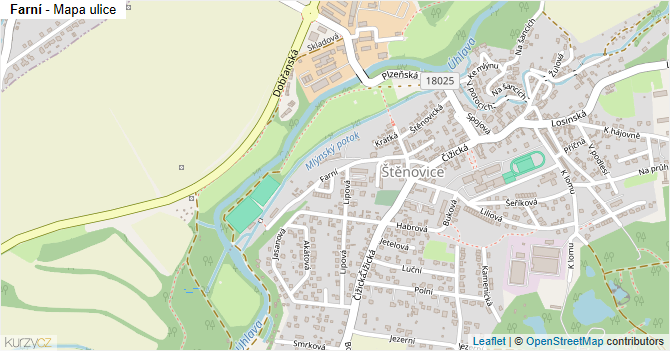 Farní - mapa ulice