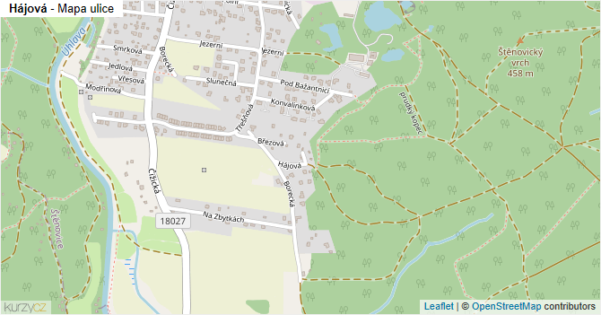 Hájová - mapa ulice