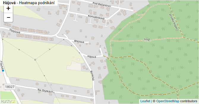 Hájová - mapa podnikání