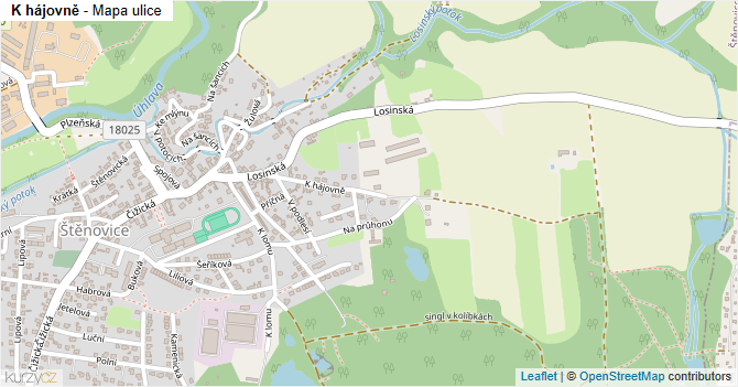 K hájovně - mapa ulice