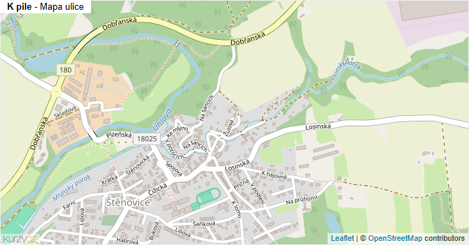 K pile - mapa ulice