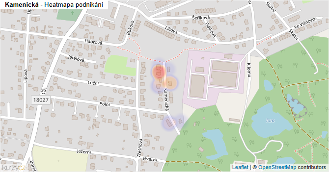 Kamenická - mapa podnikání