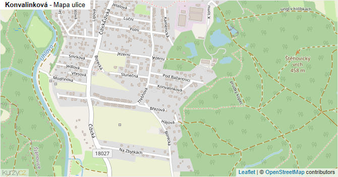 Konvalinková - mapa ulice