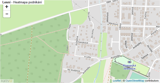 Lesní - mapa podnikání