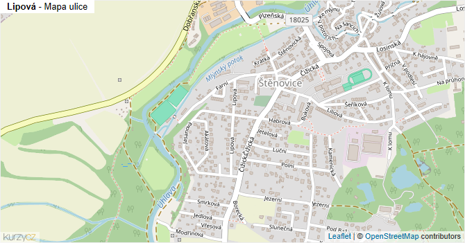 Lipová - mapa ulice