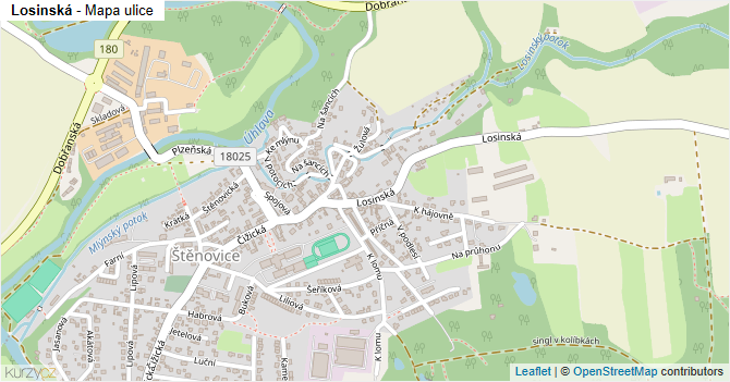 Losinská - mapa ulice