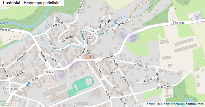 Losinská - mapa podnikání