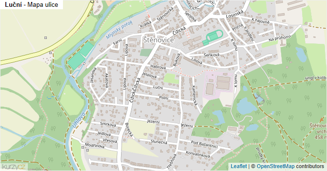 Luční - mapa ulice