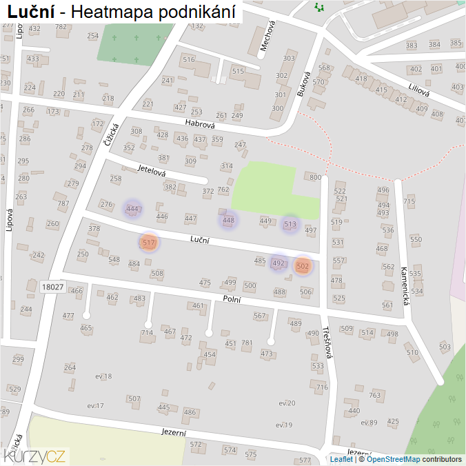 Mapa Luční - Firmy v ulici.