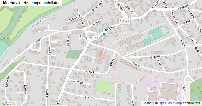 Mechová - mapa podnikání